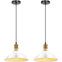 2 pcs Suspension Lustre Rétro Design en Métal E27 Lampe Plafonnier Luminaire pour Chambre Couloir