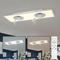 Ventilateur de plafond avec éclairage télécommande plafonnier 2 ventilateurs chambre, dimmable cct,