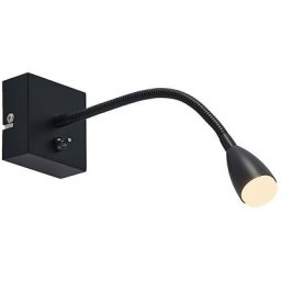 Led Applique Murale 'Jolka' en métal pour chambre à coucher - noir mat