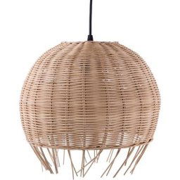 Suspension Luminaire en Rotin Marron Clair Tressé E27 60W Lumière Ambiante pour Chambre ou Salon au