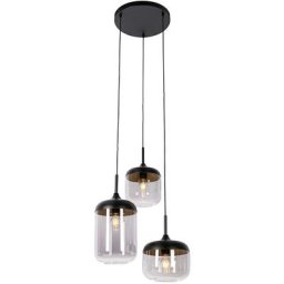 QAZQA kyan - Suspension Design - 3 lumière - Ø 48 cm - Gris - Design - Éclairage intérieur - Salon