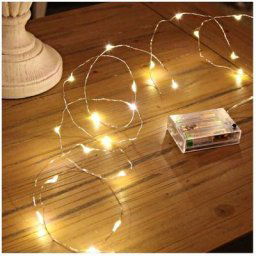 Guirlande led Fil de Fer Rose à Piles 5m/10m 10 m3xAA - 10 m3xAA