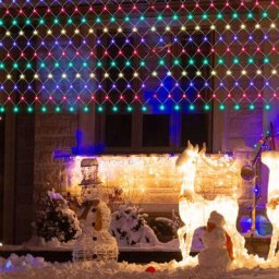 Led Filet de lumière 4.51.6M Rideau de lumière Chaîne de lumière Lumière extérieure 8 modes rgb