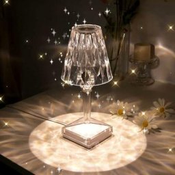 Lampe table en cristal diamant, 3 couleurs, lampe charge àcontrôle tactile, lampe chevet en