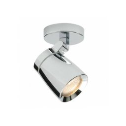 Spot de salle de bain Knight Verre,alliage Aluminium moulé Chrome,verre transparent 1 ampoule 14cm