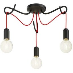 Plafonnier à intensité variable 'Jorna' en métal pour salon & salle à manger - noir, rouge