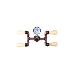 Applique Murale Tubes d'eau Vintage Industrielle en Métal à 4 Tête lampe à douille E27,Rétro-Style