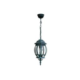 Intec Light - Suspension santiago 1xE27 IP44 en Fonte d'Aluminium Noir/Vert et Diffuseur Verre