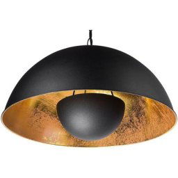 Lampadaire E27 Max 40W en Métal Noir sur Trépied Intérieur Abat-Jour Cuivré Thames - Noir