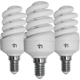 Lot 3 Ampoules cfl à économie d'énergie Mini Spiral E14 15W 900lm 2700K Merylux