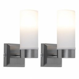 Lot de 2 appliques salle de bain miroir éclairage verre opale lumières couloir spots argent