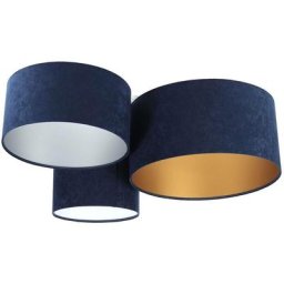 Bps Koncept - Plafonnier Trio Navy Bleu, Blanc, Argent, Or 3 x E27 l: 91cm h: 30cm Dimmable