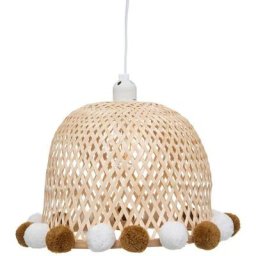 Atmosphera - Suspension en bambou avec pompons créateur d'intérieur - Beige