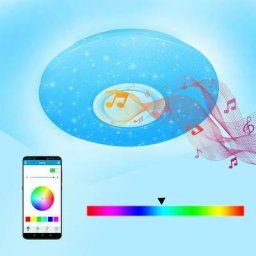 Plafonnier led 36W Télécommande ciel étoilé plafonnier bluetooth musique - Blanc