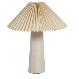 Lampe céramique tissu plissé Aurélia - Blanc