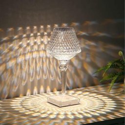 Lampe De Chevet Tactile Cristal Dimmable Lampe De Table Sans Fil Décoration De Nuit usb
