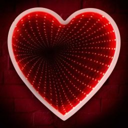 Grundig - Tunnel Infinity Heart Mirror Wall Lamp 21 led Relaxing Light