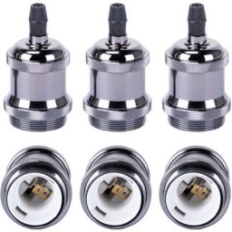 Lot de 6 Douilles E27 Rétro Edison Douille de Lampe Vis Ampoule Adaptateur de Lampe pour Lustre