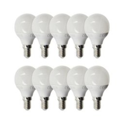 Lot de 10 Ampoules led smd P45 Opaque, culot E14, 470 Lumens, conso. 5,3W (eq. 40W), 4000K, Blanc
