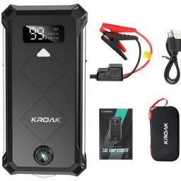 Démarreur de voiture lcd portable kroak K-JS05 2400A 24000mAh Powerbank Booster de batterie noir