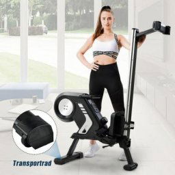 Dolinhome - Rameur magnétique pliable, écran lcd, pédales antidérapantes et roues d'exercice pour