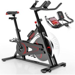 Physionics - Vélo d'Appartement - Écran, Ergomètre, Volant d'Inertie 10kg, Support de Téléphone,
