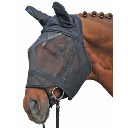 Shetty, Noir 9100: Masque anti-mosque avec fermeture tearjaw pour chevaux