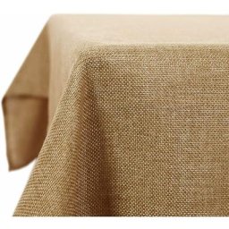 Lot de 1 Nappe Imperméable Anti Tache Rectangulaire Effet Lin pour Table, 150x240 cm, Brun - Brun