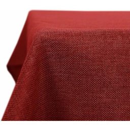 Lot de 1 Nappe Imperméable Anti Tache Rectangulaire Effet Lin pour Table, 150x200 cm, Rouge - Rouge