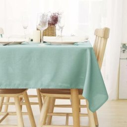 Deconovo Nappe Imperméable Rectangulaire Effet Lin pour Table de Jardin, 1pieces, 130x130 cm, Vert