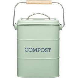 KitchenCraft Living Nostalgia Composteur de cuisine en métal, sauge Green