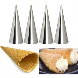 Tumalagia - 4 pcs Pâtisserie Crème Corne Cône En Forme De Pain Gâteau Moule Outil De Cuisson
