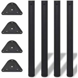 Lot de 4 Pieds de table réglables | Pieds De Meuble Support de table | en hauteur 710 mm Noir 65786
