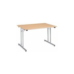 Table multi-usages pliante l 120 x p 80 cm - plateau aluminium - Maxiburo - Hêtre