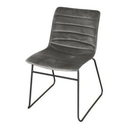 Chaise brooklyn en velours - 55 x 45 x h 47/78cm - Gris - Livraison gratuite - Gris