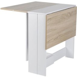 Hofuton Table Pliante, L102.5cm, Décor chêne et blanc