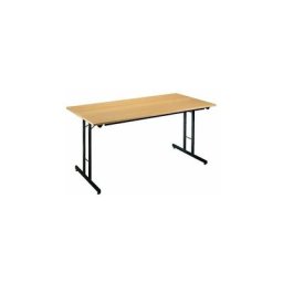 Table multi-usages pliante L 160 x P 80 cm - plateau noir - Lot de 3 - Maxiburo - Hêtre