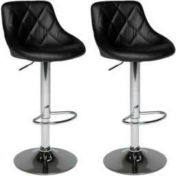 Lot de 2 tabourets de bar noir jasper - Noir