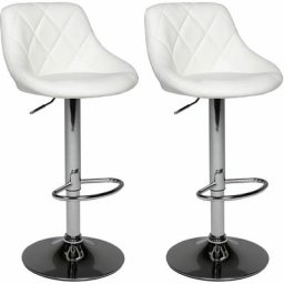 Lot de 2 tabourets de bar blanc jasper - Blanc