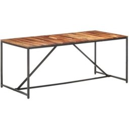 Table de salle à manger 180x90x76 cm Bois solide Vidaxl Black