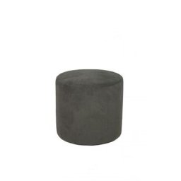 Grand Pouf, Bout De Canapé Tabouret Salon Chambre Rond Velours Côtelé Gris Anthracite D45X40CM