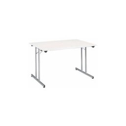 Table multi-usages pliante l 120 x p 80 cm - plateau aluminium - Maxiburo - Blanc
