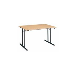 Table multi-usages pliante l 120 x p 80 cm - plateau noir - Maxiburo - Hêtre