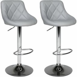 Lot de 2 tabourets de bar gris jasper - Gris