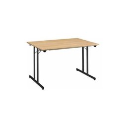 Table multi-usages pliante l 120 x p 80 cm - plateau anthracite - Maxiburo - Chêne