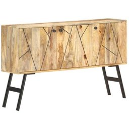 Buffet 118x30x75 cm Bois de manguier massif Vidaxl Light brown and black