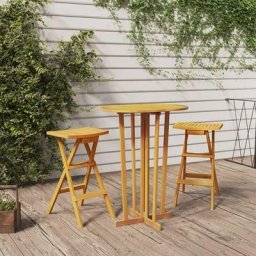 Table haute Table de bar - Mange-Debout 90x65x105 cm Bois de teck solide BV478906 Bonnevie Brun