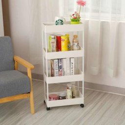 Skecten - Chariot de rangement à 4 niveaux - Pour la cuisine, la salle de bain, les cosmétiques, le
