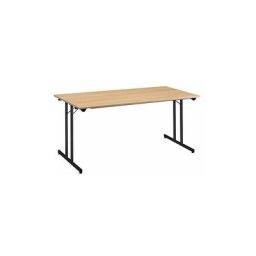 Table multi-usages pliante l 160 x p 80 cm - plateau anthracite - Lot de 3 - Maxiburo - Chêne