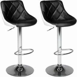Lot de 2 tabourets de bar noir et blanc jasper - Noir